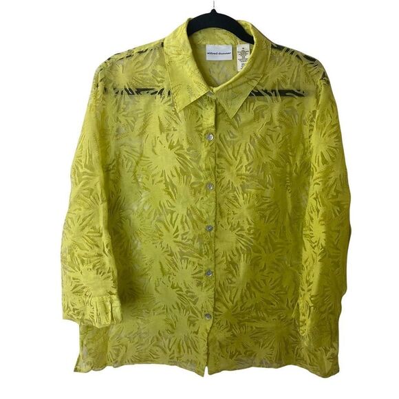 Alfred Dunner Floral Button Front Shirt Sz 18 - Picture 1 of 8
